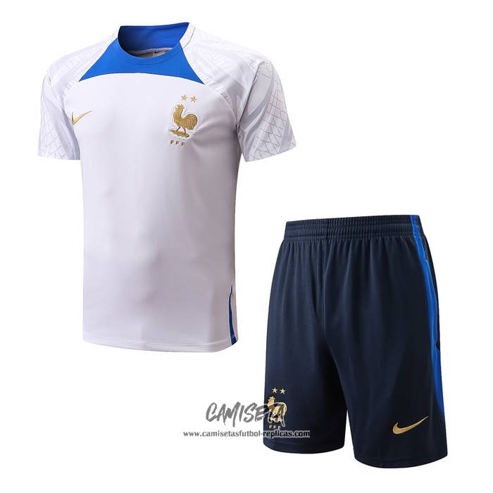 Chandal del Francia 2022-2023 Manga Corta Blanco - Pantalon Corto